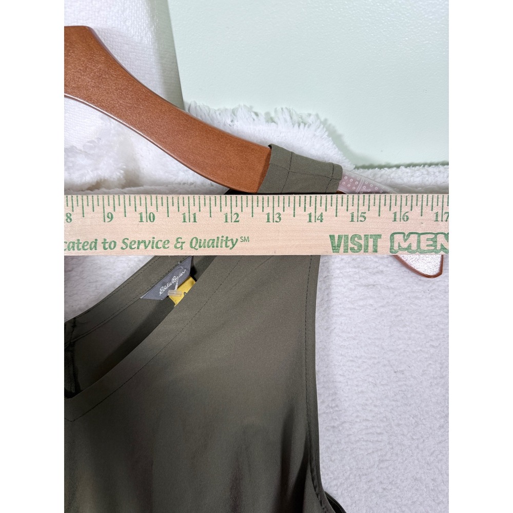 Eddie Bauer Women XS Olive Green Sleeveless V-Neck Elastic Waist Jumpsuit - Picture 11 of 15